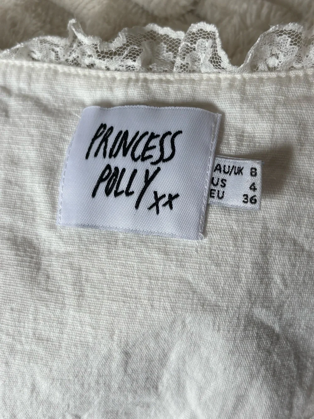 Princess Polly Silvanna Lace Trim Crop Top Tank - Picture 6 of 7